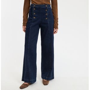 LA REDOUTE COLLECTIONS - Wijde Jeans - Ruw Blauw - Hoge Taille - Matrozenstijl