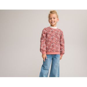Sweater met bloemenprint LA REDOUTE COLLECTIONS. Katoen materiaal. Maten 14 jaar - 156 cm. Roze kleur