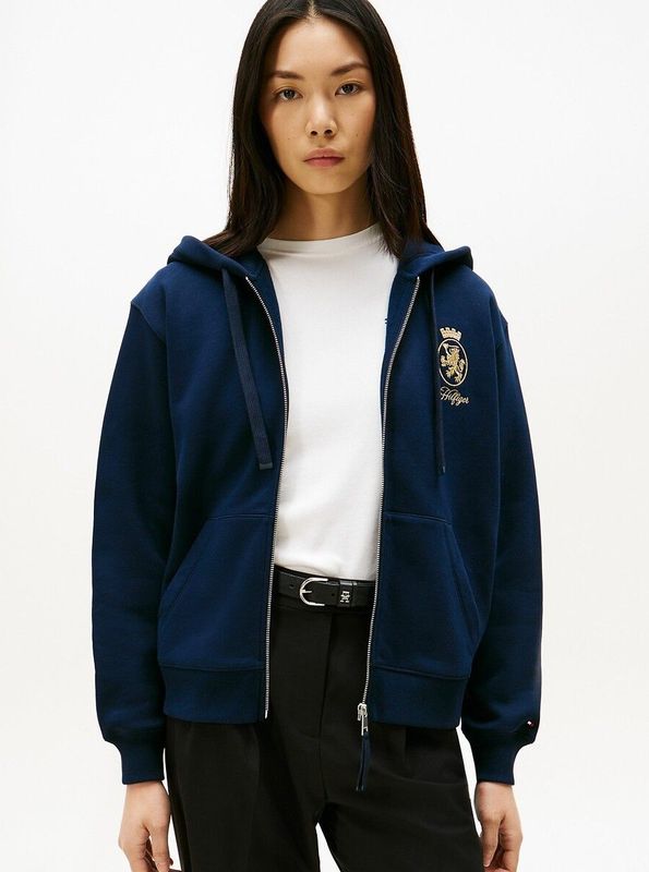 TOMMY HILFIGER - Zip-up Hoodie - Marine - Katoen