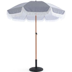Gestreepte parasol met franjes, Britiz LA REDOUTE INTERIEURS. Polyester materiaal. Maten één maat. Wit kleur