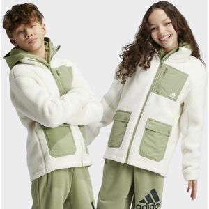 Vest in sherpa met kap ADIDAS SPORTSWEAR. Polyester materiaal. Maten 13/14 jaar - 153/156 cm. Wit kleur