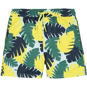 Zwemshort met tropisch bladmotief LA REDOUTE COLLECTIONS.  materiaal. Maten 8 jaar - 126 cm. Groen kleur