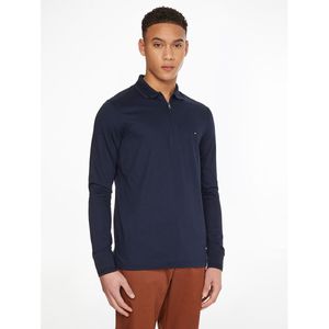 Slim polo met lange mouwen, kraag met rits TOMMY HILFIGER. Katoen materiaal. Maten S. Blauw kleur
