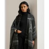 Poncho met patroon en franjes LAUREN RALPH LAUREN. Acryl materiaal. Maten één maat. Grijs kleur