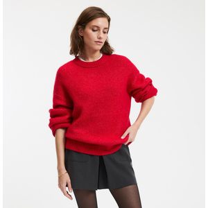 LA REDOUTE COLLECTIONS - Ronde Hals Trui - Rood - Grof Zacht Tricot