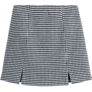 LA REDOUTE COLLECTIONS - Korte Rok - Zwart - Polyester - Pied De Poule Motief