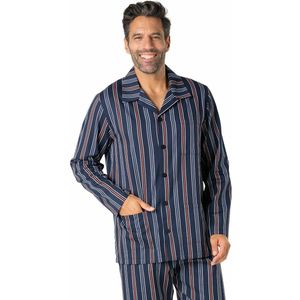 EMINENCE - Open Pyjama - Blauw - Katoen - Hemdskraag