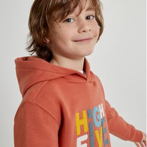 Hoodie in molton LA REDOUTE COLLECTIONS. Katoen materiaal. Maten 12 jaar - 150 cm. Oranje kleur