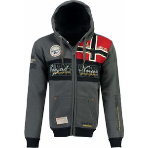 Geographical Norway - Zip-up Hoodie - Donkergrijs - Katoen