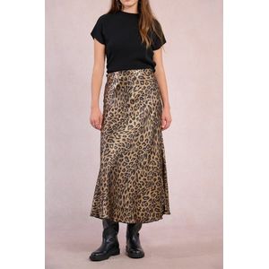 MOLLY BRACKEN - Lange Rok - Luipaardprint - Satijnglans - Wijd Uitlopend