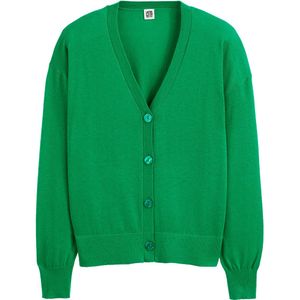 Gebreid vest met V-hals, soepel tricot LA REDOUTE COLLECTIONS. Polyester materiaal. Maten XS. Groen kleur