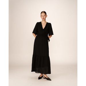 PERSE GRACE & MILA - Maxi-jurk - Zwart - Viscose - Met Riem