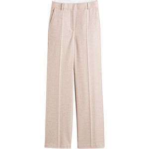 LA REDOUTE COLLECTIONS - Loose Wijde Broek - Mêleebeige - Hoge Taille - Wolmix