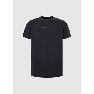 Recht T-shirt met korte mouwen en logo PEPE JEANS. Katoen materiaal. Maten XXL. Zwart kleur