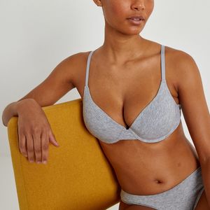 LA REDOUTE COLLECTIONS - Effen BH - Mêleegrijs - Katoen
