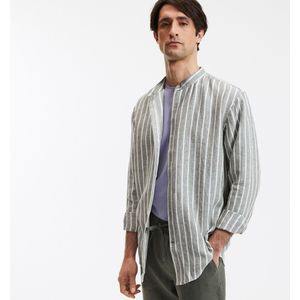 LA REDOUTE COLLECTIONS - Overhemd - Groen - Linnen - Recht Gestreept