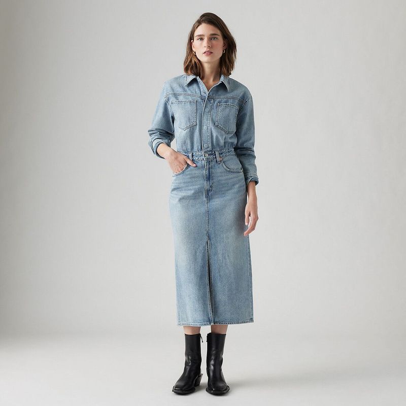 LEVI'S - Hemdjurk - Blauw - Denim - Getailleerd