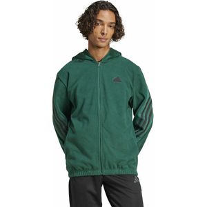 ADIDAS SPORTSWEAR - Fleece Zip-up Hoodie - Groen - 100% Polyester