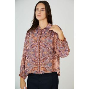 SEE U SOON - Bedrukte Blouse - Roze - Viscose