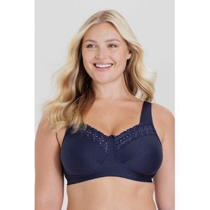 Miss Mary of Sweden Broderie Anglaise katoenen comfortbeha zonder beugel 95E Donkerblauw