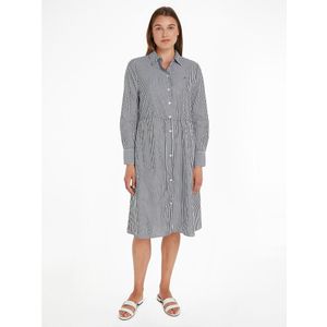 Midi hemdjurk met lange mouwen, gestreept TOMMY HILFIGER. Katoen materiaal. Maten 36 FR - 34 EU. Blauw kleur