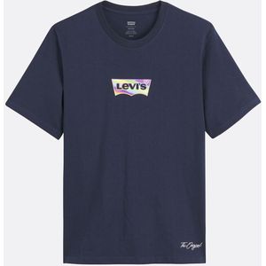 LEVI'S - Los T-shirt - Blauw - Katoen - Korte Mouwen