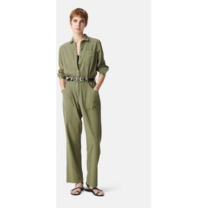 IKKS - Jumpsuit - Kaki - Denim - Lange Mouwen