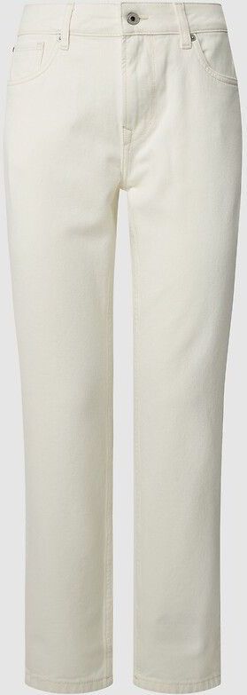 PEPE JEANS - Tapered Jeans - Beige - Hoge Taille - Denim Materiaal