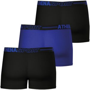 Set van 3 effen boxershorts in microvezel ATHENA. Polyester materiaal. Maten 3XL. Zwart kleur