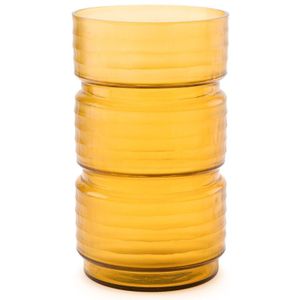 Gele doorzichtige glazen vaas, Sunira AM.PM. Glas materiaal. Maten één maat. Geel kleur