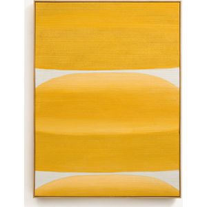 Handgeschilderd schilderij, Horiz AM.PM.  materiaal. Maten één maat. Geel kleur