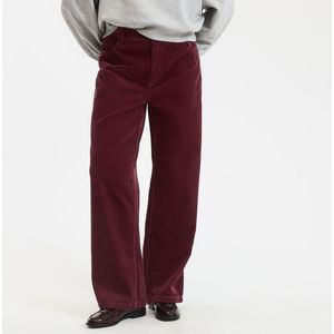 LA REDOUTE COLLECTIONS - Wijde Jeans - Bordeaux Rood - Ribfluweel - Katoen
