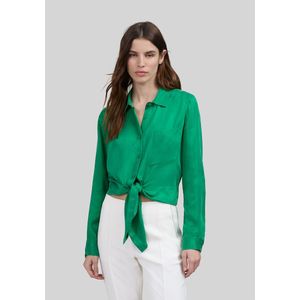 Blouse met lange mouwen, te strikken IKKS. Viscose materiaal. Maten 42 FR - 40 EU. Groen kleur