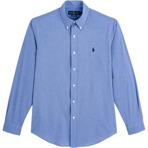 Recht hemd in popeline POLO RALPH LAUREN. Katoen materiaal. Maten S. Blauw kleur