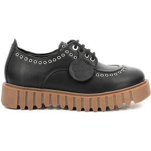 Derby's in leer Kick Famous, plateauzool KICKERS. Leer materiaal. Maten 39. Zwart kleur