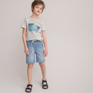 Bermuda in jeans, elastische taille LA REDOUTE COLLECTIONS. Katoen materiaal. Maten 9 jaar - 132 cm. Blauw kleur