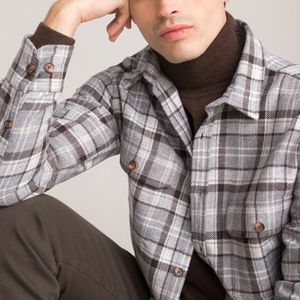 LA REDOUTE COLLECTIONS - Geruit Hemd - Mêleegrijs - Katoen