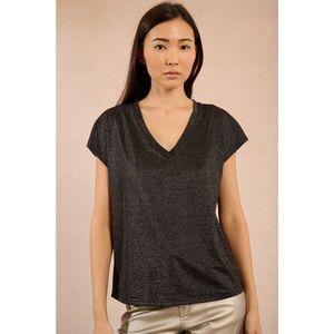 MOLLY BRACKEN - Tricot Trui - Zwart - Korte Mouwen - Viscose