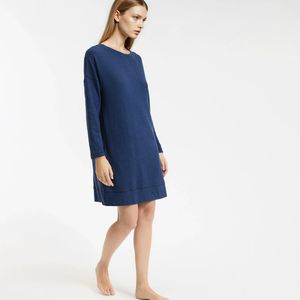 Nachthemd in tricot LA REDOUTE COLLECTIONS. Molton materiaal. Maten S. Blauw kleur