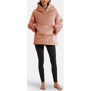 Javi - Plaid Fleece Sweater - Roze Praline - 100% Gerecycled Polyester