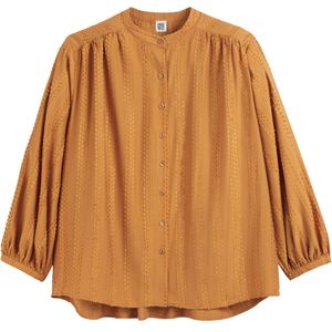LA REDOUTE COLLECTIONS - Overhemd - Kastanje - Viscose - Maokraag en Ballonmouwen