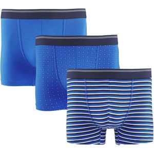 Set van 3 boxershorts LA REDOUTE COLLECTIONS. Katoen materiaal. Maten XXL. Blauw kleur