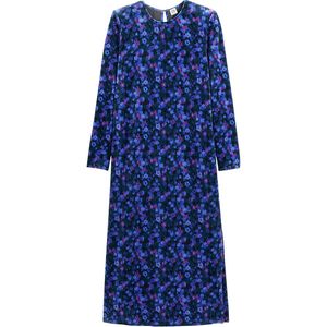 LA REDOUTE COLLECTIONS - Rechte Lange Jurk - Roze - Fluweel - Bloemenprint