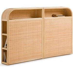 Hoofdbord in rotan met opberging, Ladara LA REDOUTE INTERIEURS. Rotan materiaal. Maten 160 cm. Beige kleur