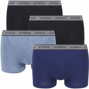 Set van 4 boxershorts Basic Coton ATHENA. Katoen materiaal. Maten 4XL. Blauw kleur
