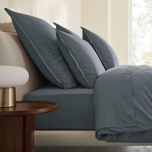 AM.PM. - Kussensloop - Leigrijs - Gewassen Perkal Katoen