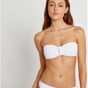 LA REDOUTE COLLECTIONS - Bandeau Bikini-BH - Wit - Seersucker