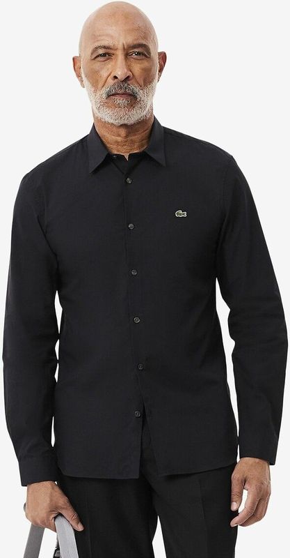 LACOSTE - Hemd - Donkerblauw - Popeline - Lange Mouwen - Katoen