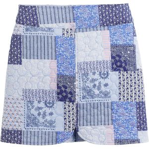 Mini-rok, patchwork print LA REDOUTE COLLECTIONS. Katoen materiaal. Maten 36 FR - 34 EU. Blauw kleur