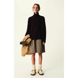 DES PETITS HAUTS - ARAMIS - Wollen Trui - Kastanje Kleur - Opstaande Kraag